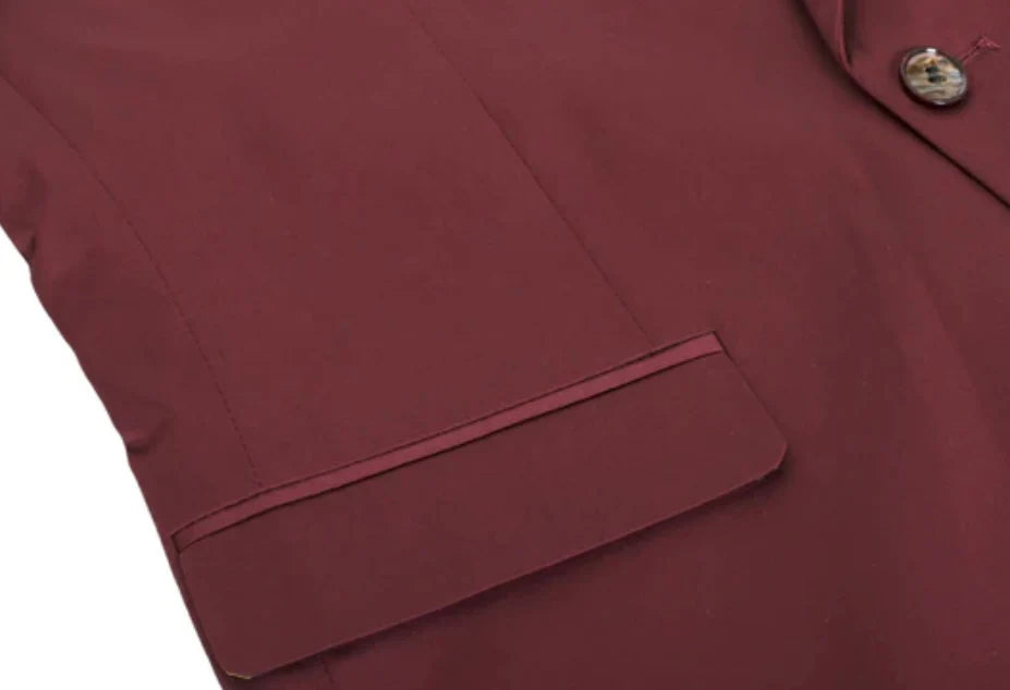 Men's Burgundy Blazer Slim Fit Sport Coat for Weddings, Proms & Special Occasions - 36 Short