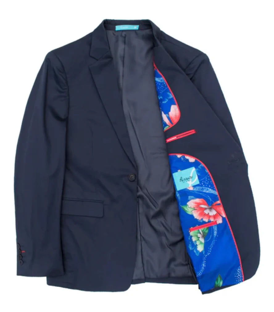 Men's Navy Blazer Slim Fit Sport Coat for Weddings, Business & Formal Events - 36 Short
