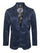 Men's Western Navy Blazer Slim Fit Shiny Finish Sport Coat for Weddings, Prom & Formal Events