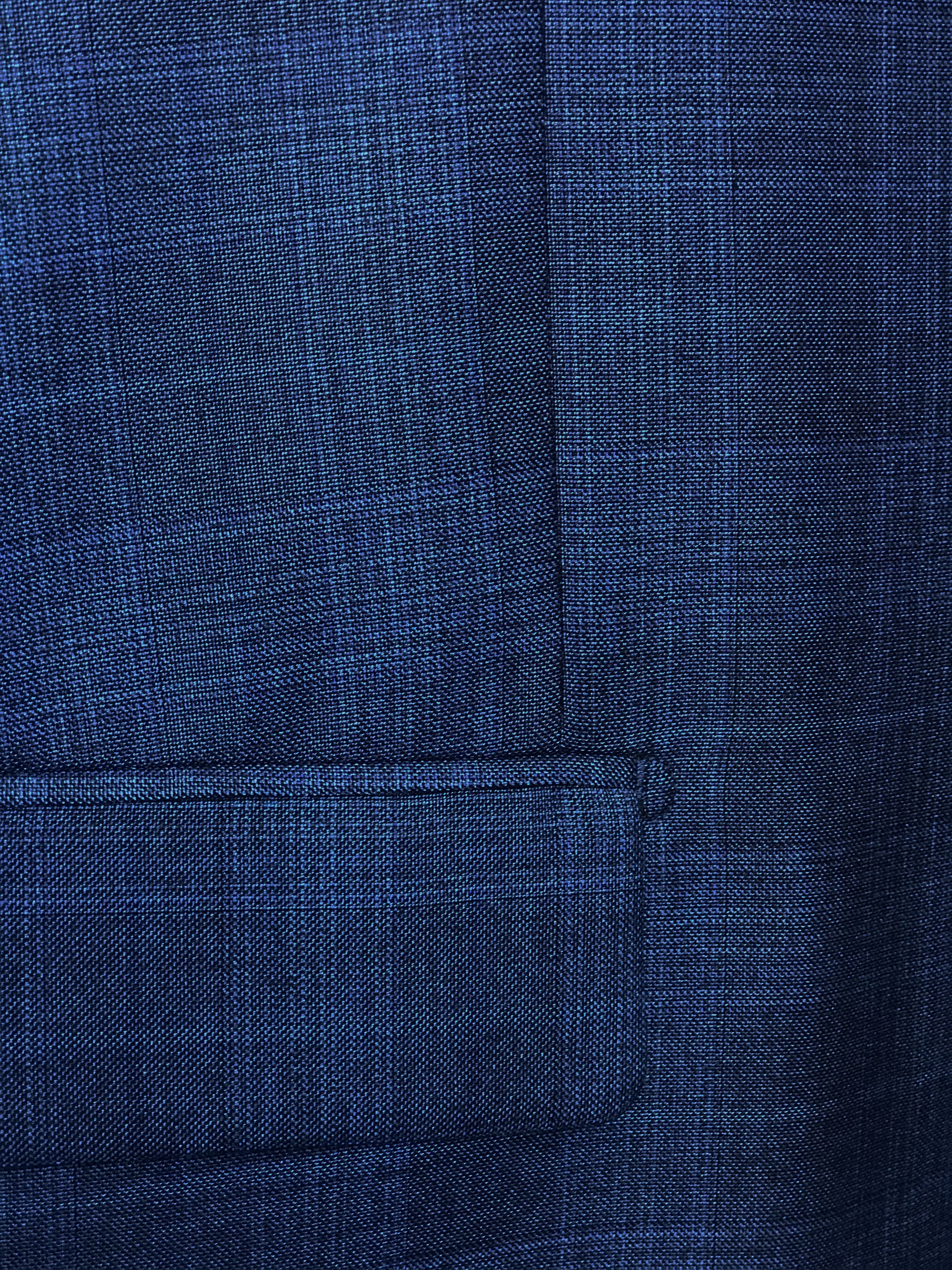 Pompey Collection - Men's Glen Plaid Dress Suit 2 Piece Regular Fit in Blue - Blue