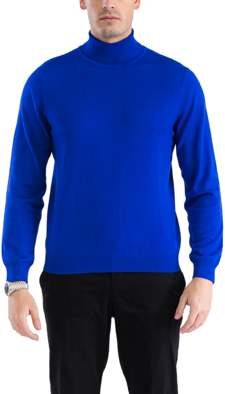 MENS INDIGO PULLOVER TURTLENECK SWEATER - SMALL