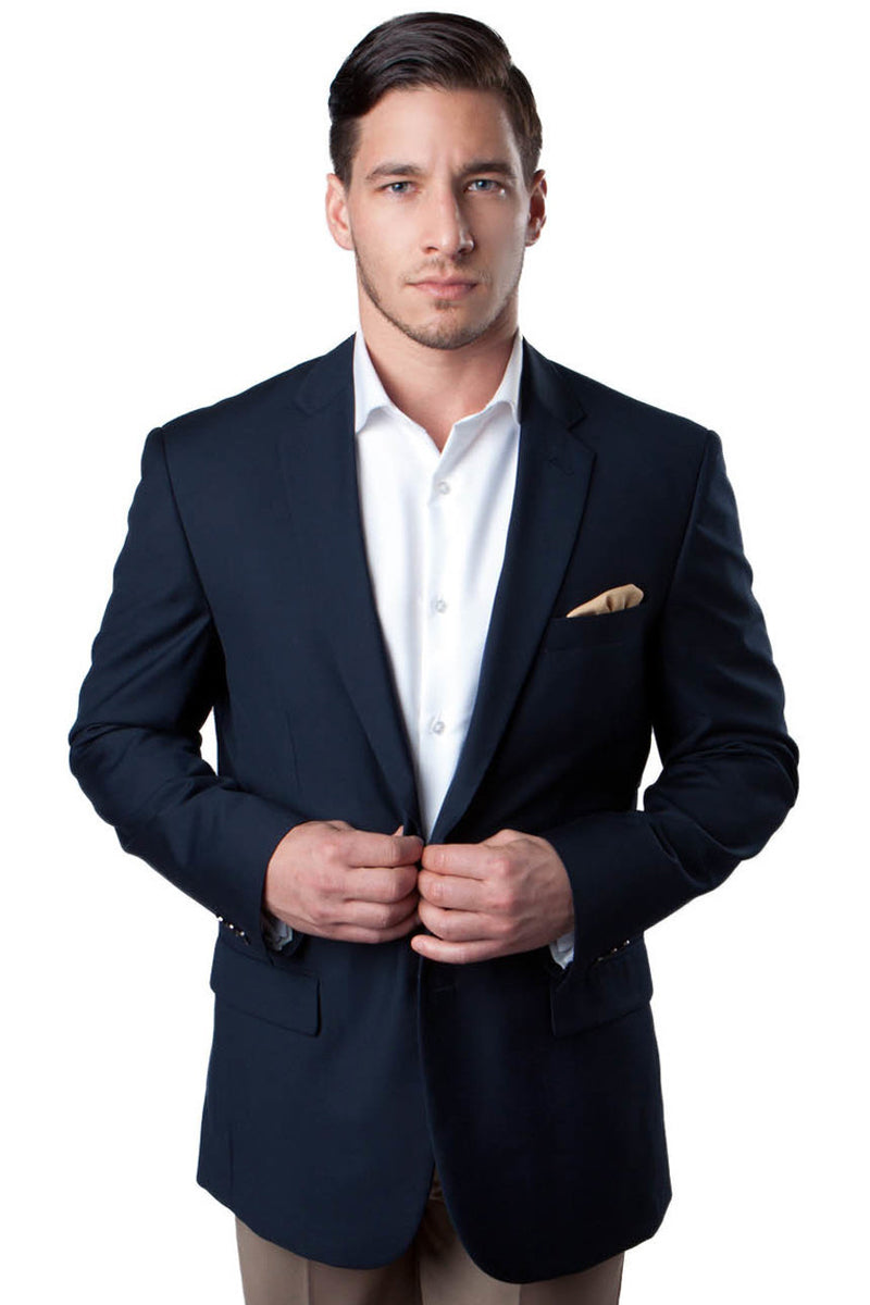 "Classic Men's Navy Sport Coat - Two Button Style"