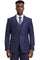 Men's Stacy Adams Vested One Button Wide Peak Lapel Windowpane Plaid Suit in Eggplant Purple