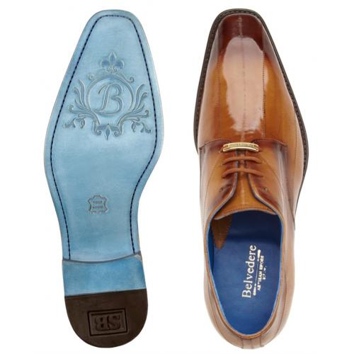 Belvedere Italo Antique Camel Genuine Eel Shoes - 6