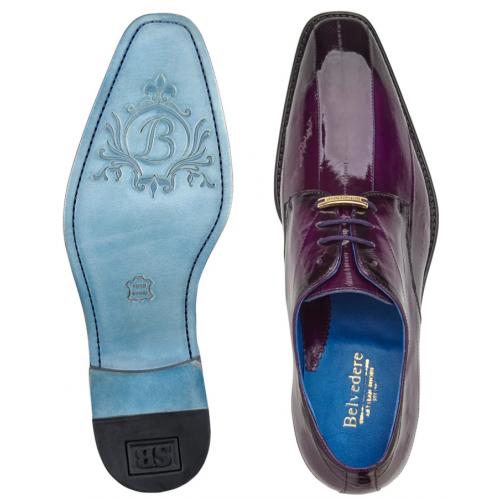 Belvedere Italo Antique Purple Genuine Eel Shoes - 6