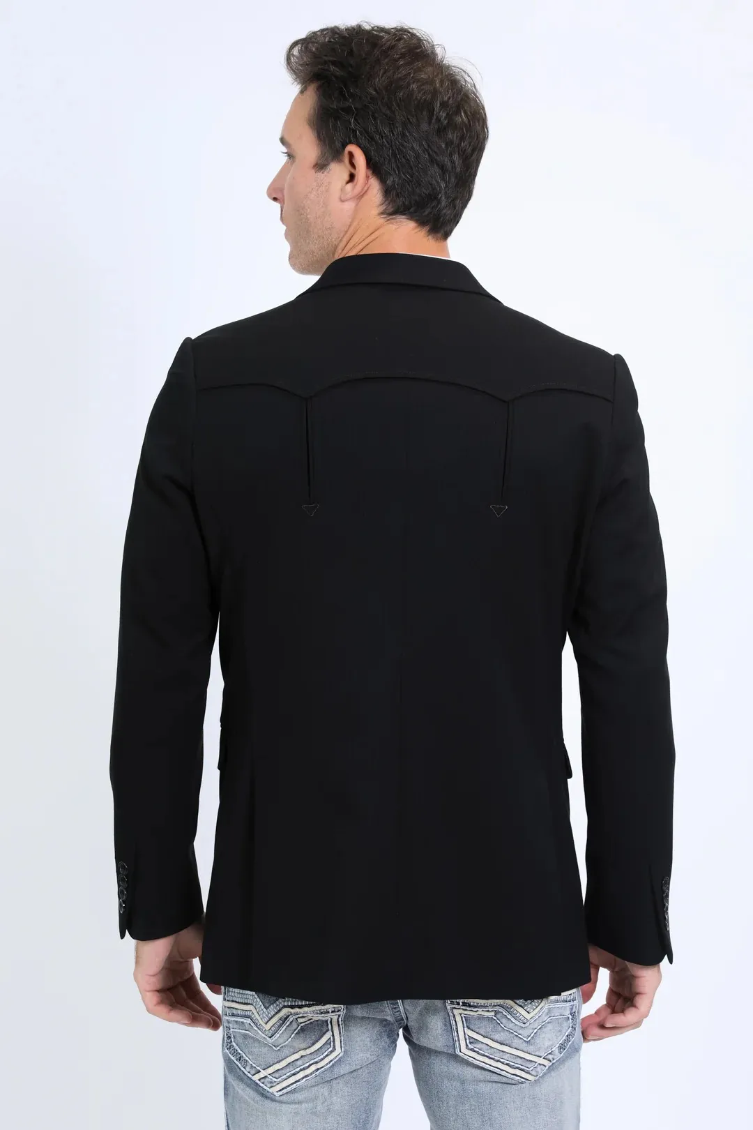 Black Western Sport Coat for Men by Platini – Bold Casual Blazer - 36 Short