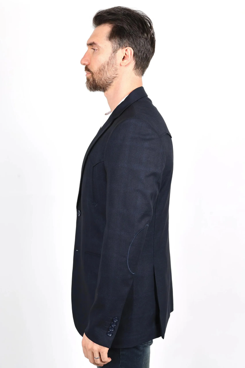 Mens Navy Platini Western Blazer – Stylish Frontier Sport Coat
