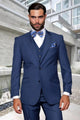 Big and Tall Suit - 3 PC Indigo Extra Long Modern Fit Suit