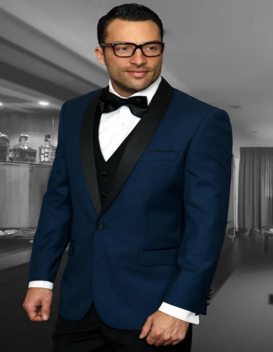 Mens Indigo 1 Button Tailored Fit Tuxedos - Coat Size 38