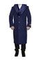 Indigo Blue Removable Fur Collar Ankle length Wool Top Coat/Overcoat | Winter men's Topcoat Sale - Mens Overcoat