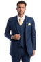 Cheap priced Suit- Men's Vested Two Button Solid Color Wedding & Business Indigo Blue Suit
