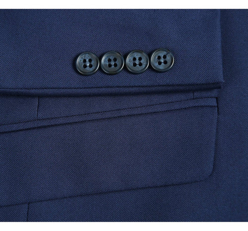 Cheap Priced Suit- Mens Basic Two Button Slim Fit  Indigo Navy Blue Suit