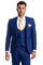 Cheap priced Suit - Men's One Button Peak Lapel Skinny Wedding & Prom 2026 Indigo Suit With Lowcut Vest