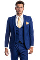 Cheap priced Suit - Men's One Button Peak Lapel Skinny Wedding & Prom 2025 Indigo Suit With Lowcut Vest