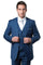 Cheap Priced Suit - Men's Two Button Slim Fit Basic Vested Wedding Indigo Suit