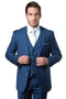 Cheap Priced Suit - Men's Two Button Slim Fit Basic Vested Wedding Indigo Suit