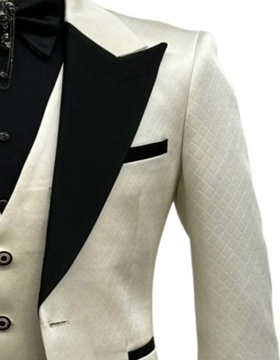 Ivory Wedding Suit - Cream Tuxedo Suit Slim Fit - Ivory Dinner Jacket Plus Pants - Coat Size 38