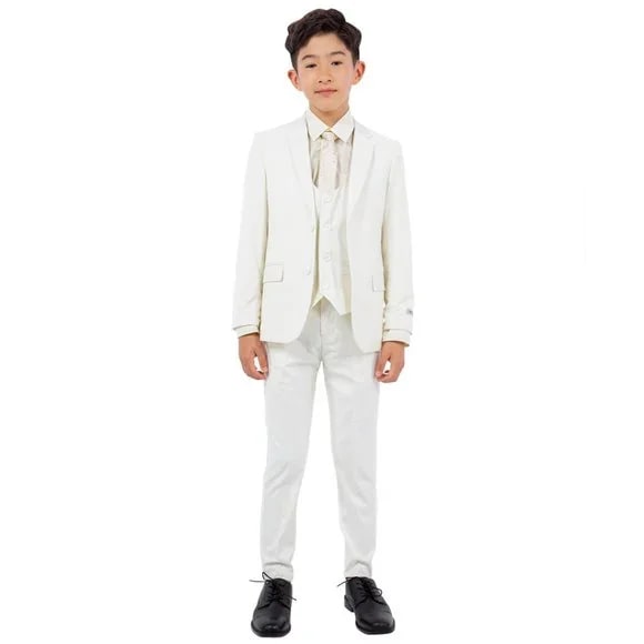 Exclusive Stacy Adams 5pc Boys Suit Slim-Fit, Ivory