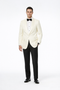 Ivory Paisley Men’s Tuxedo Jacket – Shawl Lapel Wedding, Reception & Prom Wear