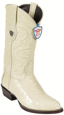 Cream ~ Ivory ~ Off White Ostrich Leg Cowboy Boots - 6EE