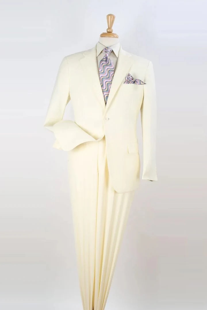 Cheap Suit -  Mens Two Button Modern Fit Two Piece Ivory Suit