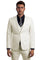 Cheap Priced Suit- Men's Two Button Slim Fit Vested Solid Basic Color Ivory Suit