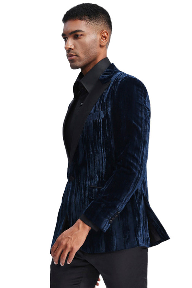 "Turquoise Velvet Tuxedo Jacket for Men - Prom Evening Wear"