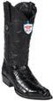 Wild West J-Toe Black Caiman ~ World Best Alligator ~ Gator Skin Tail Cowboy Boots