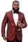 Men's One Button Shawl Lapel Tuxedo Jacket in Red & Black Floral Paisley