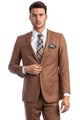"Cognac Men's Slim Fit 2 Button Wedding Suit - Basic Style"