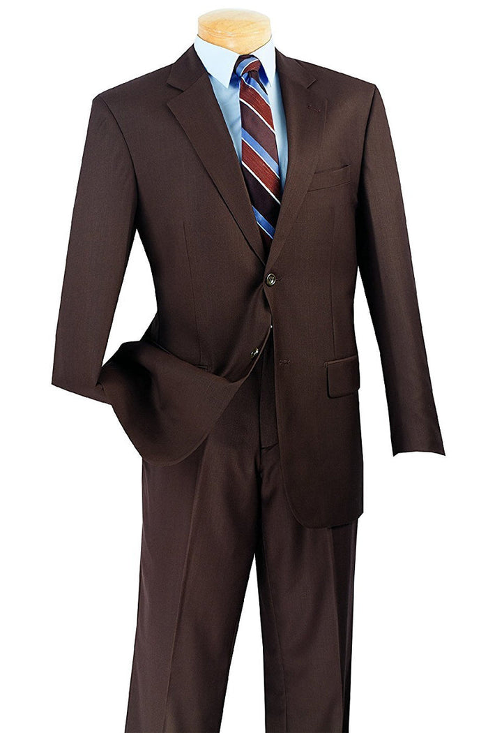 Modern Fit - Mens Basic 2 Button Modern Fit Suit in Brown