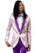 Men's Wedding & Prom Tuxedo jacket in a Purple Floral Paisley with Diamond Studded Lapel.