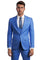 "French Blue Men's Skinny Wedding & Prom 2026 Suit - One Button Peak Lapel with Lowcut Vest"