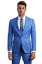 "French Blue Men's Skinny Wedding & Prom 2025 Suit - One Button Peak Lapel with Lowcut Vest"