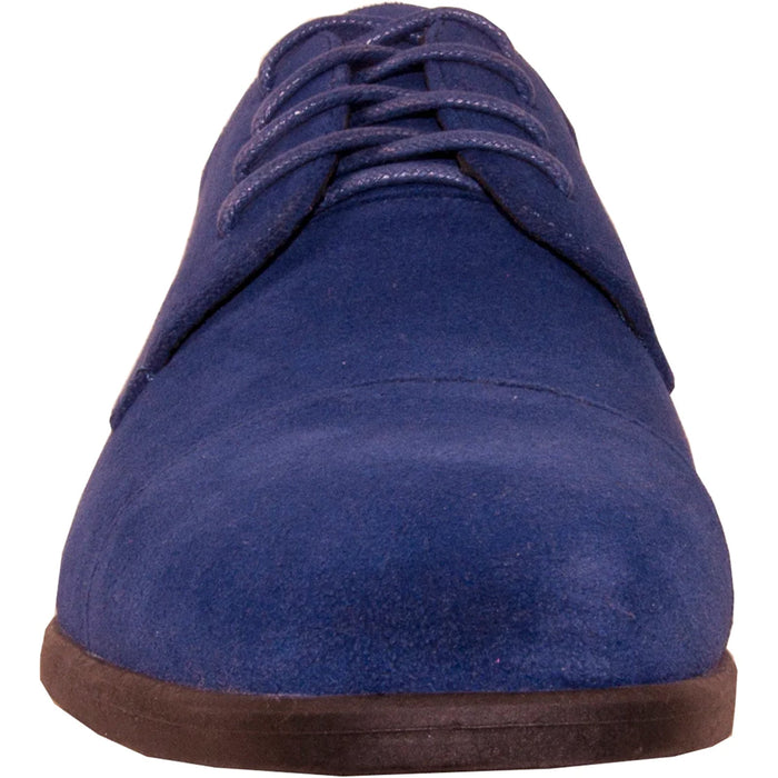 "Royal Blue Men's Formal Suede Cap Toe Dress Shoe for Wedding & Prom 2026"