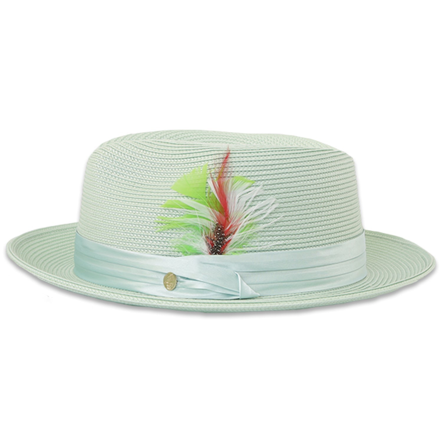 Tapa Crushable Straw Hat Fedora in Jade - Small