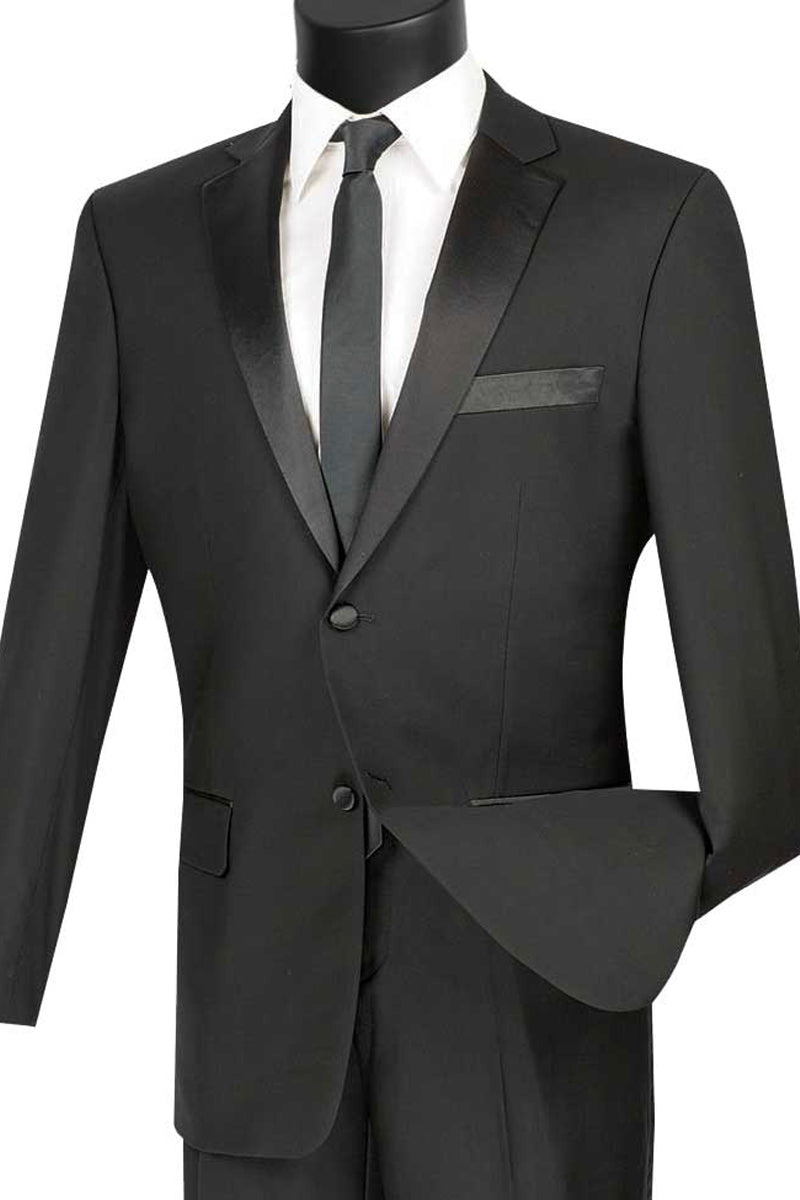 Mens Slim Fit Wool Feel Tuxedo in Black - 36 Short