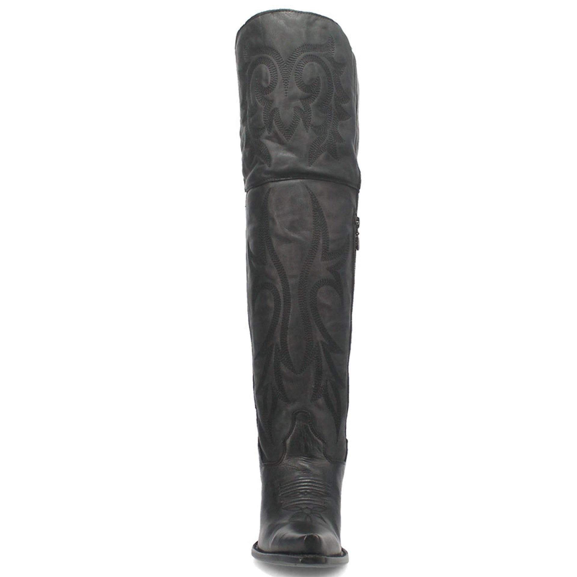 Dan Post Womens Jilted Black 20 Snip Toe Over-the-Knee Zipper Boot - 6M