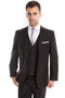 "Black Slim Fit Men's Wedding Suit - Two Button Basic Vested"