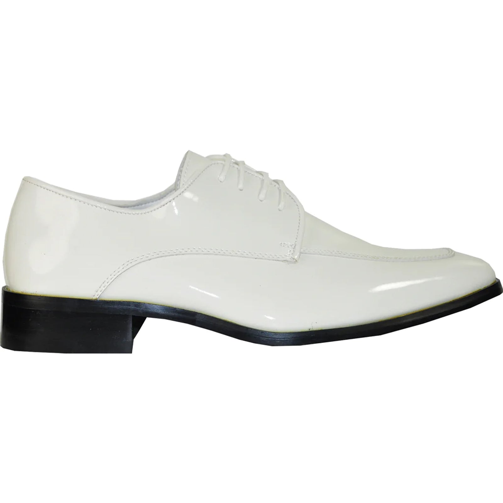 "Ivory Men's Classic Moc Toe Patent Tuxedo Prom Shoe"