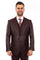 "Burgundy Sharkskin Business Suit - Men's Two Button Vested Style"