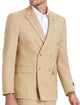 Menswear Tan Glen Plaid Double-Breasted Suit - Summer Sophistication