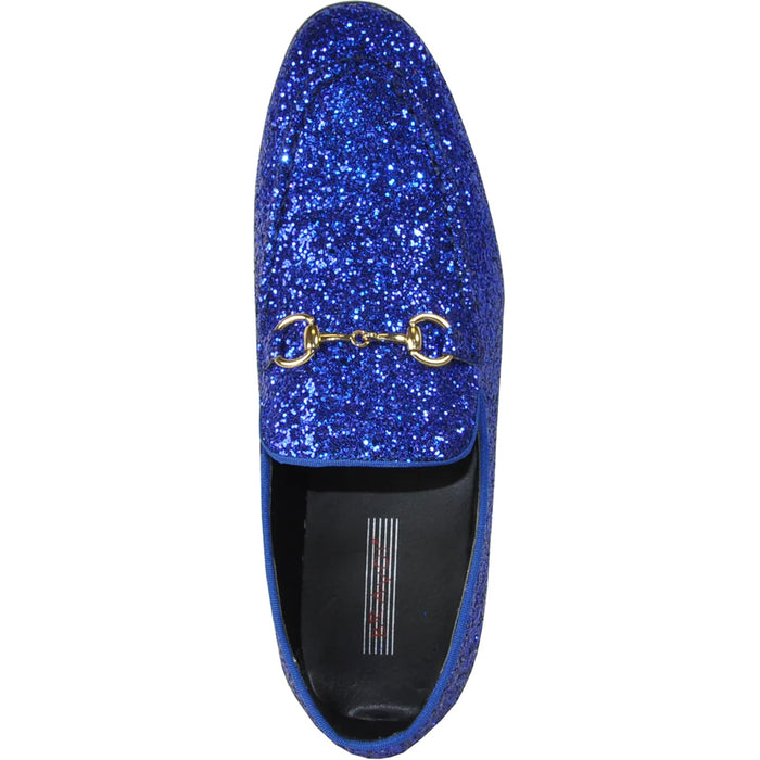 "Royal Blue Glitter Sequin Men's Prom 2026 Tuxedo Loafer - Modern Style"