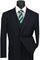 Mens Classic Vested Pinstripe Suit in Black