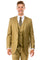 "Sharkskin Men's Hybrid Fit Wedding & Business Suit - Two Button Vested in Oatmeal Tan"