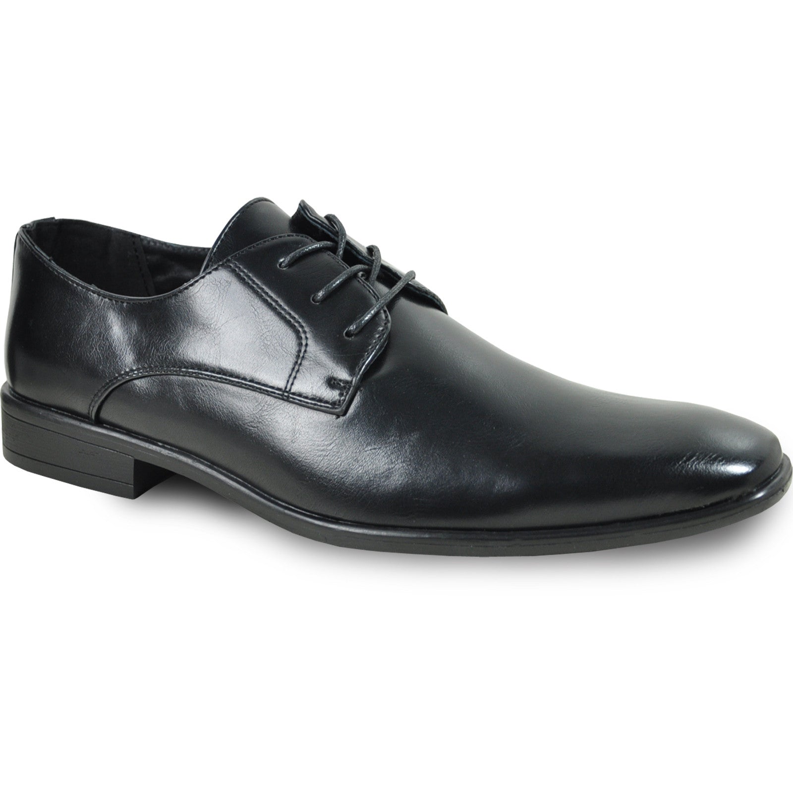 "Black Oxford Dress Shoe - Men's Pointed Plain Toe Style"