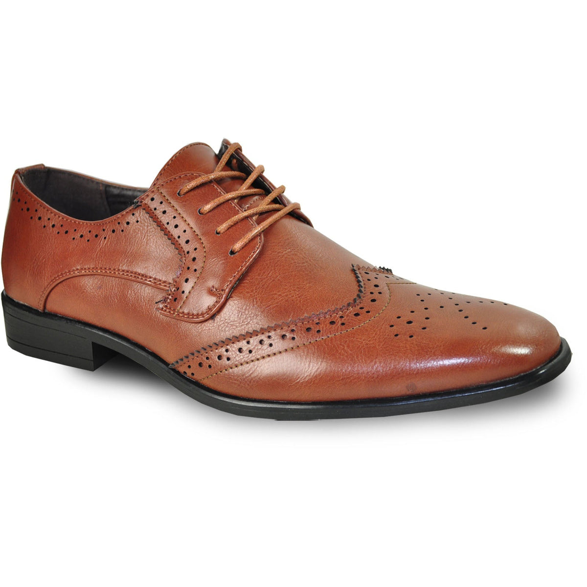 Tan Brown White 1920\'s Wingtip Lace up Oxford Dress Shoes Mens Leather Brogue Lace Up Wingtip White Tan Black Puerto  main image 2