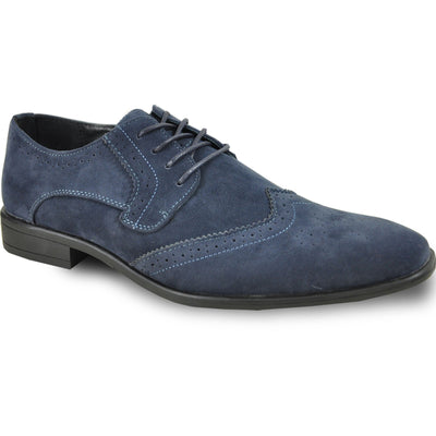 Navy  Vegan Suede Wingtip Dress Shoe for Men - Wedding & Prom 2026