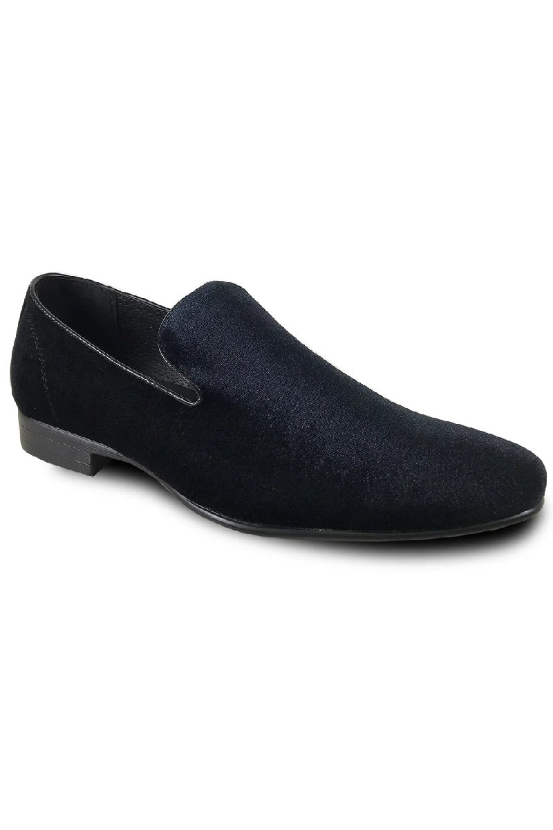 "Black Velvet Tuxedo Loafer - Modern Men's Slip-On Style"