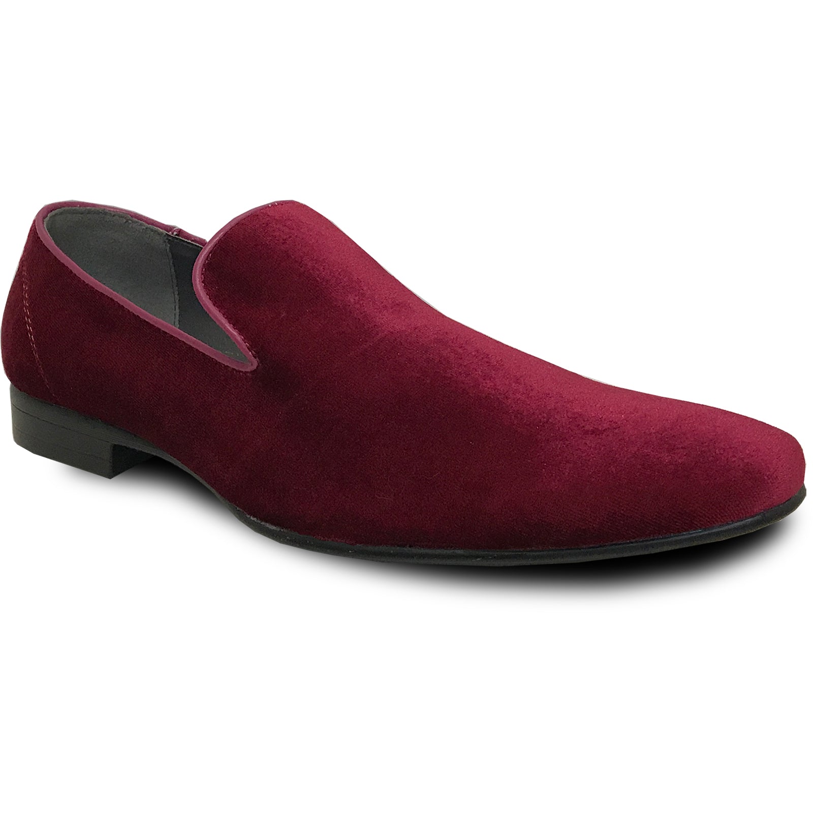 "Burgundy Velvet Tuxedo Loafers - Modern Men's Slip-On Style"